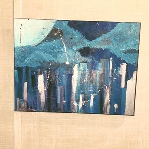 Midnight skyline painting